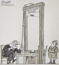 'Look. All I'm asking is that you sit down, lean over and then we can talk.'